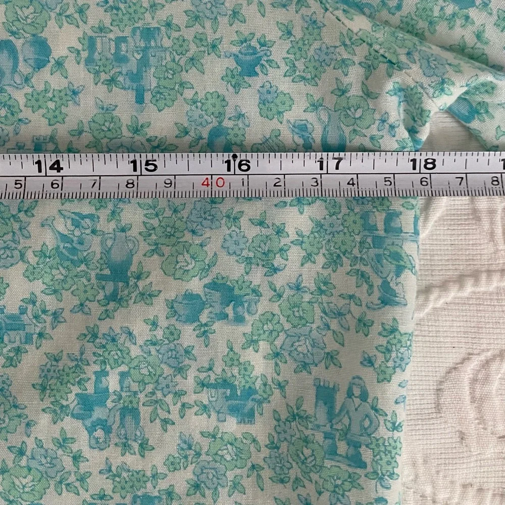 Vintage 1960s Cotton Shirt Short Sleeve Castle Floral Print Hong Kong - Picture 9 of 15
